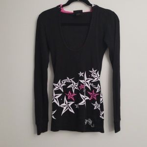 SoCal Medium Star Hoodie womens pink and black